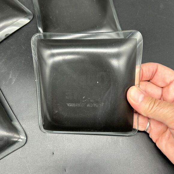 5 Queen Anne Rare Scotch Whisky vintage square black glass ashtray coin tray (C) - Picture 7 of 8